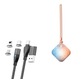 BoxWave Cable Compatible with orastone Rechargeable Hand Warmer - MagnetoSnap PD AllCharge Cable (100W), Magnet Charging Braided USB Type-C Micro - Jet Black