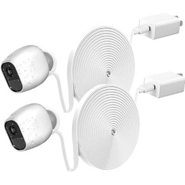 2-Pack 30Feet/10m Power Cable and Charger Adapter for Arlo Pro & Pro 2 and Arlo Go Arlo Charging Cable, Arlo Power Cord