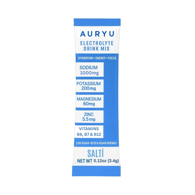 Auryu Electrolyte Drink Mix Salti – Unflavored Hydration Powder with