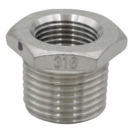 Flobal VBU-S14-0403 1/2x3/8 Stainless Steel Threaded Fitting Bushing
