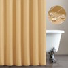 jinchan Mustard Shower Curtain with White Herringbone Striped Zig Zag