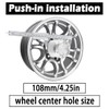 Rheedal 4Pcs 4.25inch Brushed Aluminum Trailer Wheel Center Cap Push