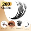 Miuffue Lash Extension Kit 260 PCS Individual Cluster Lashes Kit