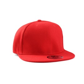 Underground Kulture Plain Red Flat Peak Fitted Baseball Cap Blank Streetwear Hat 6 7/8"
