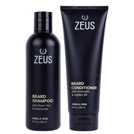 ZEUS Beard Shampoo and Conditioner Set for Men, Vanilla Rum