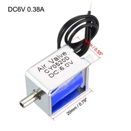 sourcing map Miniature Solenoid Valve 2 Way Normally Closed DC6V 0.38A Air Solenoid Valve