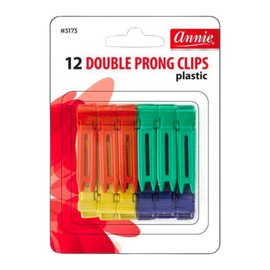 Annie Double Prong Clips #3173 - 12 Count (Pack of 1) - Multicolor - Adults