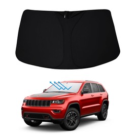 Bestview Front Windshield Sun Shade Compatible with Jeep Grand Cherokee 2011-2021, Foldable Reflective Sunshade for Car Front Window, 3 Layers 210T Material