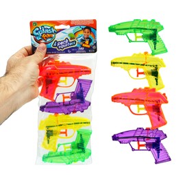 Mini Water Gun Toy 1 Pack (4 Guns) Bulk Water Squirt Soaker Guns for Kids & Adults | Dog Training & Cat Training Water Blaster | Beach and Pool Water Gun Pack | Hot Summer Water Games F-858-1