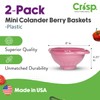 Crisp 2 Pack Mini Colander Berry Baskets - Plastic, Durable