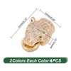 arricraft 4 Sets Leopard Head Fold Over Clasps, 19mm Micro