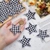SUPERFINDINGS Pack of 20 Checked Star Iron Patches Black White