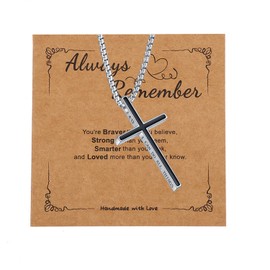 Rnivida Cross Necklace Confirmation Birthday Graduation Gifts for Men,Philipians 4:13 Crosses Necklace with Stainless Steel Chain 22 Inch Christian Bible Verse Inspirational Jewelry