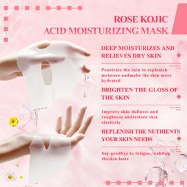 Pack of 6 Face Masks, Face Mask, Moisturiser, Nourishing Mask with Kojic Acid Turmeric, Brightening Skin Colour, Improves Darkness, Suitable for Most Skin Types, Pink