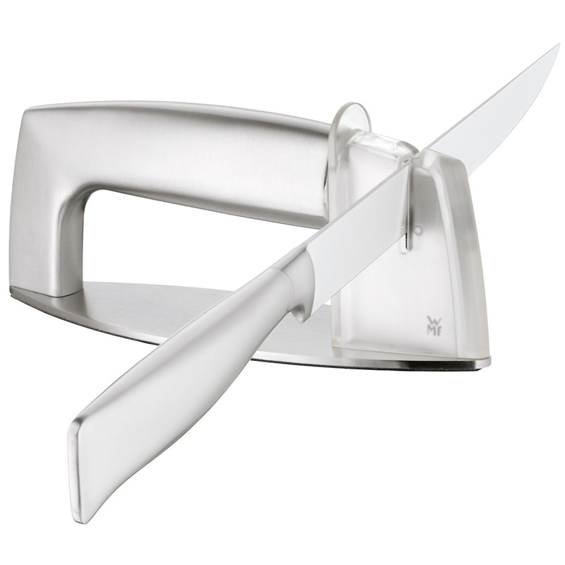WMF Gourmet Messerschärfer, Schleifscheiben Hartmetall, Messerschleifer, Cromargan Edelstahl, Kunststoff, sichere