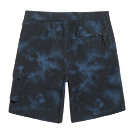 maamgic Mens Swim Trunks with Compression Liner 9 inch Quick Dry Men Bathing Suit Stretch Board Shorts Blue-Black