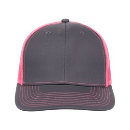 Lids Blank Slam Dunk Trucker Adjustable Snapback Hat, Charcoal/Neon Pink