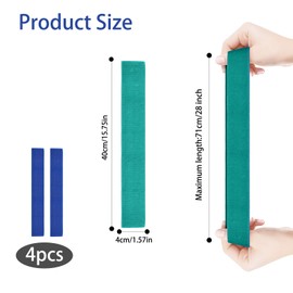 Nzexlyva 4 PCS Towel Bands for Beach Chairs Sun Loungers, Elastic Sunbed Towel Bands, Sunbed Straps Holders, Windproof Bands for Beach, Pool & Cruise Chairs(2 Blue + 2 Water Blue)