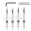 4-Piece Hinge Drill Bit Set, 1 Wrench, Drill Bit Guide,