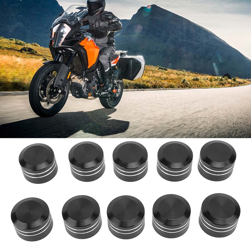10pcs Motorcycle Engine Bolt Covers Resist Vibration CNC Aluminum Universal