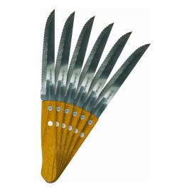 Vaga 6 Cuchillos De Sierra Cocina Acero Inoxidable Mango Madera