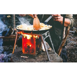 FENNEK Titanium Folding Prost | Extremely Light and Compact | for Grilling Over Hobos, Camping Stoves, Fire Pits and Much More | Made in Germany