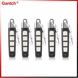 Universal Copy Remote Key Smart Home Remote Control Key Fob, 4 Buttons Cloning Wireless Remote Control Key Fob 433mhz for Car Garage Door Gate Skylight ABCD（Black-White）