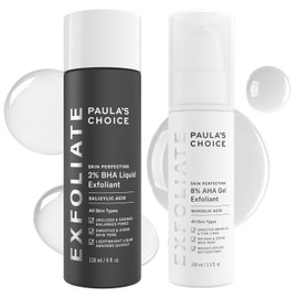 Paula's Choice-SKIN PERFECTING 8% AHA Gel Exfoliant & 2% BHA Liquid Duo-Facial Exfoliants for Blackheads Enlarged Pores Wrinkles and Fine Lines Face Exfoliators w/Glycolic Acid Salicylic Acid