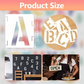 skytowards Pack of 42 Letter Stencils Painting Stencils Letters 10 cm Letter Number Template Writing Stencil Drawing Templates Plastic Stencils Alphabet Craft Stencils for Painting