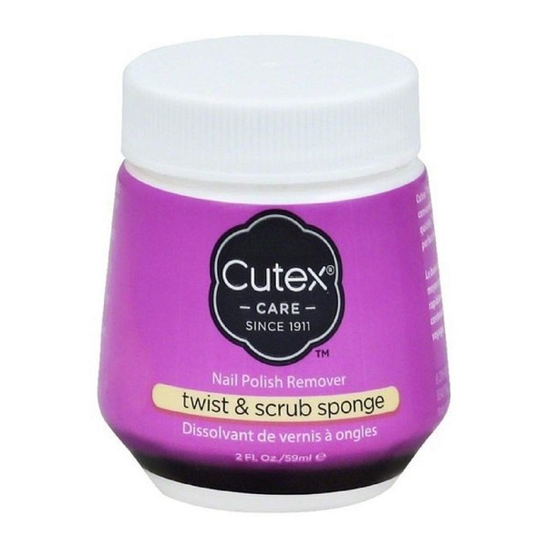 Cutex Nail Polish Remover Twist & Scrub Sponge 2 oz (Pack of 2)
