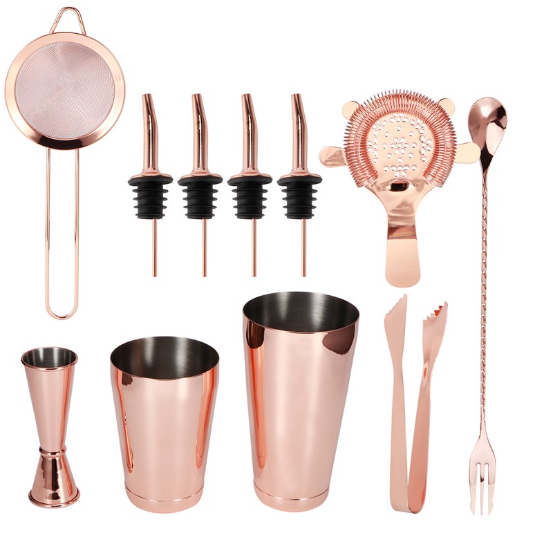 11Pcs/Set Multifunction Stainless Steel Cocktail Shaker Tools Set Bar Bartender