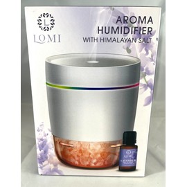 Aroma Coffee Lomi aroma humidifier himalayan salt with Led Light Ring Lavender essential oil