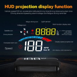 3.8" Car Digital GPS Speedometer Head Up Display Overspeed MPH/KMH Warning Alarm