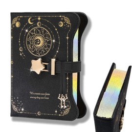 Diario con Cerradura y Llaves para Niña,Diario para niños Con doce constelaciones,180 Páginas Escribible por ambas caras,Con ranura para tarjetas y ranura para bolígrafo,Regalo para Niñas (Negro)