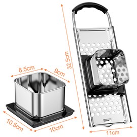 WinGluge Spätzle Slicer, Stainless Steel, Spaetzle Press with Dough Sledge, Spätzle Sieve, Spaetzle Grater is Dishwasher Safe, Spaetzle Set, Spaetzle Press for Homemade Spaetzle and Knöpfle