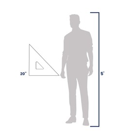 Pacific Arc Drafting Triangle, 20-inch, 45/90 Degrees, Clear Acrylic