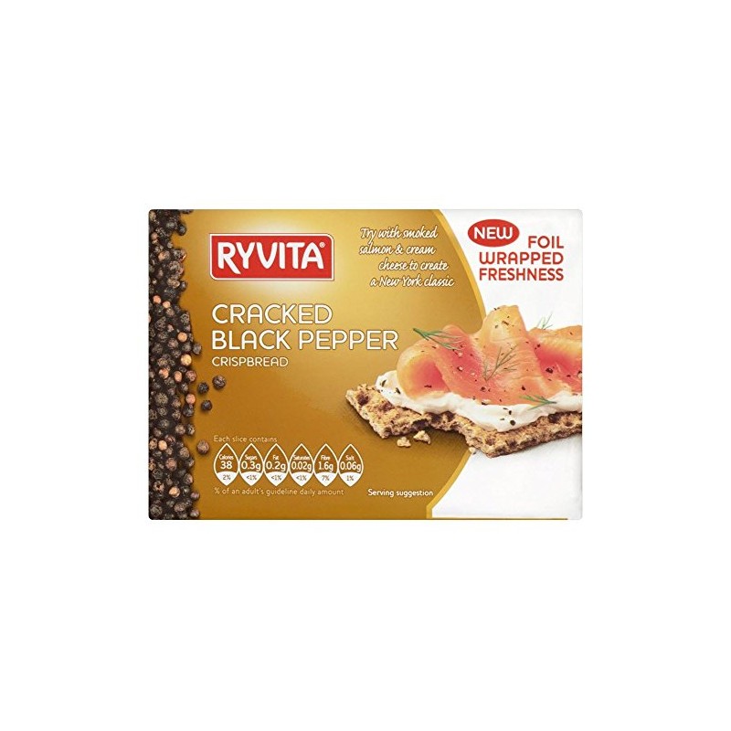 Ryvita Cracked Black Pepper Crispbread (200g) - Pack of 2