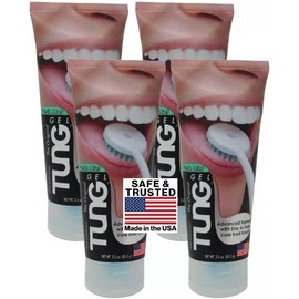 4 Pack Tung Tongue Gel Fresh Mint Cleaning Paste Bad Breath Odor Eliminator 3 OZ