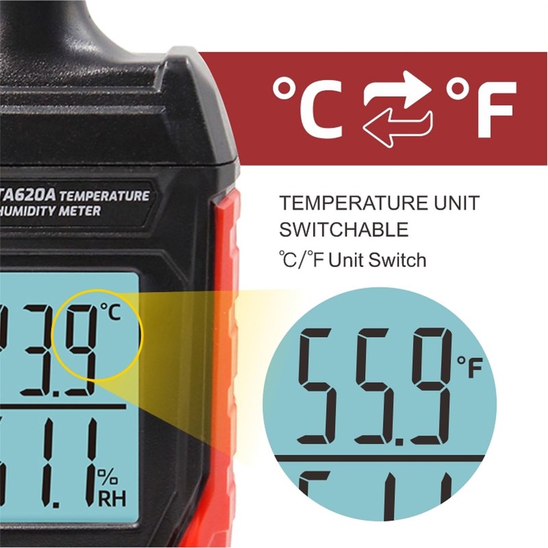 Handheld Hygrometer Temperature Humidity Meter, Digital Thermometer with Humidity Sensor