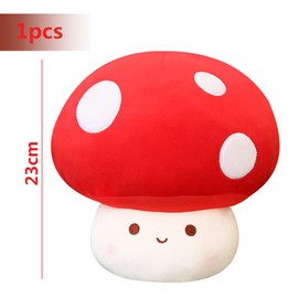 ZPSOSPZ Mushroom Plush Toy Adorable Stuffed Plant Softie, Home Decor Novelty, Cartoon Mushroom Pillow, Red Mushroom Stuffed Cushion for All Genders, 23 CM