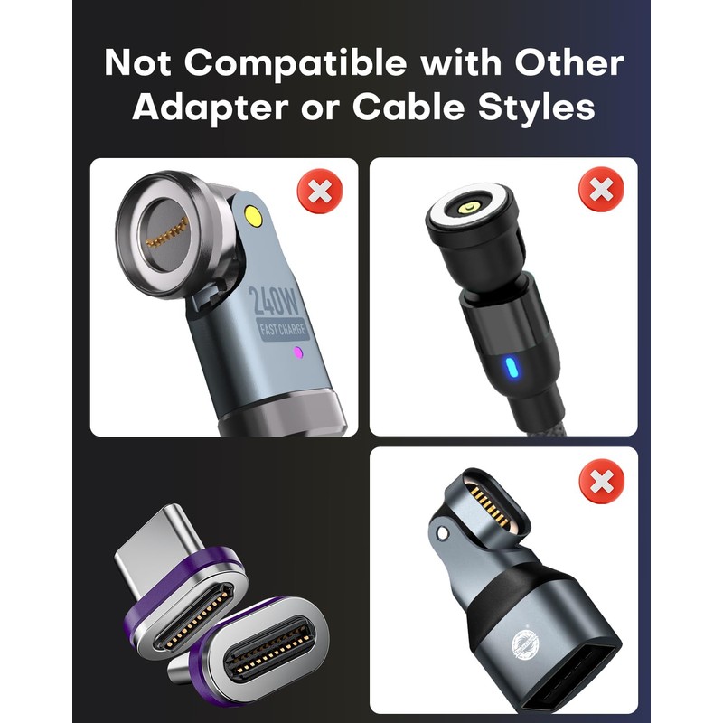 EndlesShine Magnetic 24-Pin Micro USB Connector Tip, 240W PD Fast