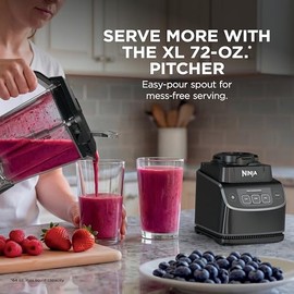 Ninja UltraCrush Professional Blender | 1000W, XL 72-oz.* Pitcher | Total Crushing Technology | 3 Manual Speeds for Ice Crushing, Smoothies, Sauces & More | Full-Size Blender | Black | BP201