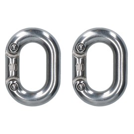2 x Chain Connecting Link 10mm Marine Grade Stainless Steel Split Shackle DK72