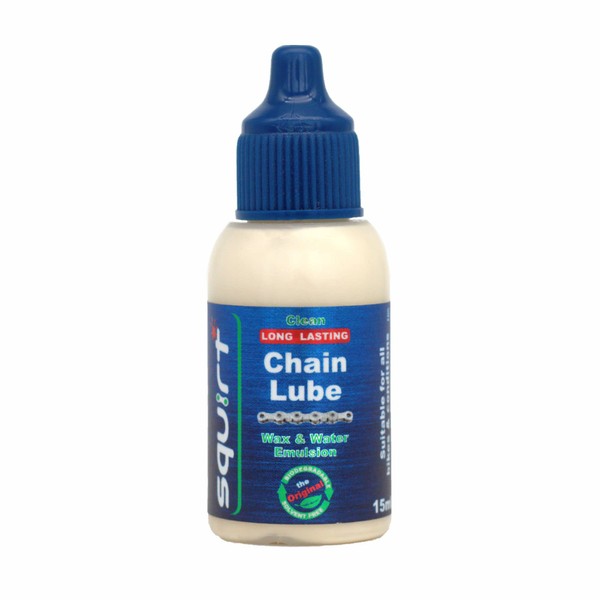 Squirt Chain Lube for Bikes (0.5 oz) – Long-Lasting Lube for All Bike Chains – All-Weather Dry Chain Lube – Bike Lubricant to Reduce Noise & Chainsuck – Bike Tools & Maintenance Aid