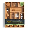 Carbonized Bamboo Kitchen Drawer Organizer, 8 Slots Silverware Organizer, Utensil