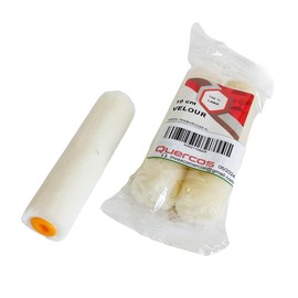 Quercos. Pack of 2 Replacement Small Velour Natural 10cm Velour Plush Wool Rollers 5mm Set of Rabbit Feet Wheels for All Types of Paints and Varnishes