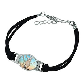 GRAPHICS & MORE Ring-Tailed Cat Novelty Suede Leather Metal Bracelet