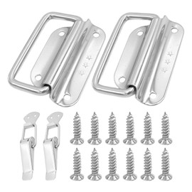 2 Pieces Stainless Steel Handles, 2 Pieces Locks, 12 Screws, Tool Handles, Metal Handles, Cabinet Door Drawer Handles, Hardware Tools