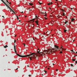 1LB Epoxy Floor Flakes Blend Decorative Color Chips Garage Floor Paint Flakes Concrete Floor Coatings Kits for Garage Floors Wall Interior and Exterior House Paint (Black, White, Red)