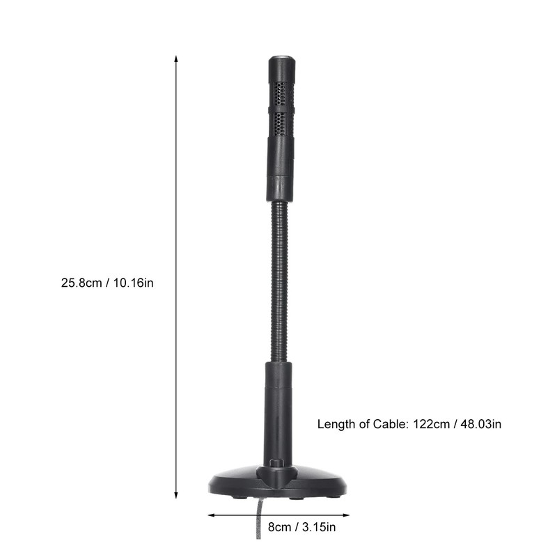 USB Microphone Adjustable Hose Desktop Computer PC Live Broadcast Business